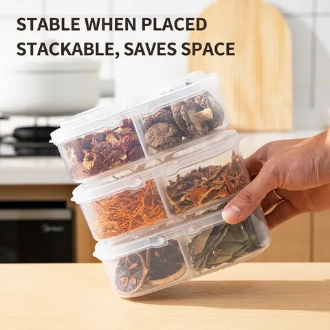 Transparent Kitchen Spice Storage Box PP Plastic Sealed Seasoning Container For Dried Chili Peppercorns Kitchen Organizer