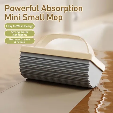 Mini Handheld Sponge Mop Portable Absorbent Cleaning Tool For Kitchen Desktop Countertop Sink Bathroom Household Cleaning Brush