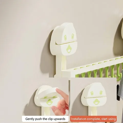 Cartoon Duck Suction Cup Hook Rack Movable Hooks Wall Mounted No-Drill Organizer For Kitchen Bathroom Utility Storage Rack