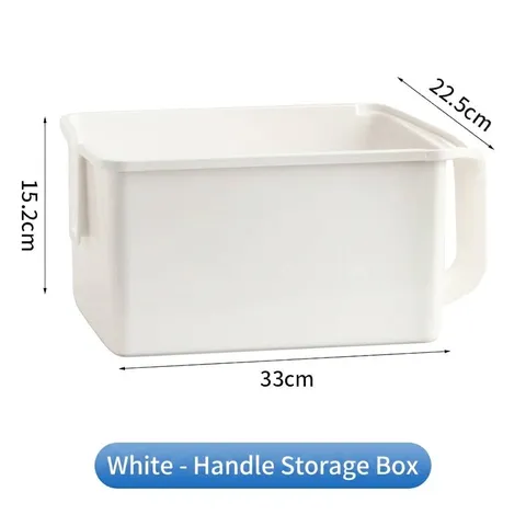 Cesta de Almacenamiento para Gabinete Doméstico Con Asa Integrada Caja Organizadora de Escritorio Multifuncional para Snacks Cocina Dormitorio Baño Contenedor de Plástico PET