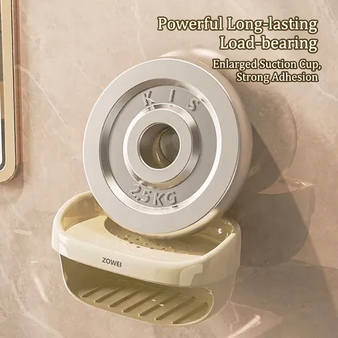 Double Layer Suction Cup Soap Dish Wall Mounted ABS Plastic Soap Holder With Drainage For Bathroom Toilet Shower Storage Organizer