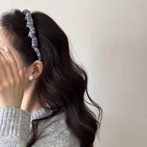 Cerchietto Avvolto in Tessuto Floreale Vintage per Donna Pettine a Denti Antiscivolo Fascia per Capelli Retrò Accessori per Capelli