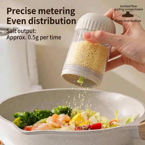 Quantitative Press Salt Shaker Moisture-Proof Spice Jar Quantitative Condiment Bottle Kitchen Pepper Dispenser Container