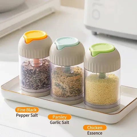 Quantitative Press Salt Shaker Moisture-Proof Spice Jar Quantitative Condiment Bottle Kitchen Pepper Dispenser Container