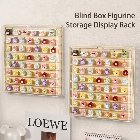 Clear Plastic Wall Mounted Blind Box Display Case Dustproof Storage Organizer Shelf For Mini Figures Action Toys Home Decor