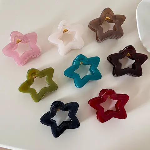 Pinza De Garra De Estrella Para Mujer Clip De Tiburón Para Coleta Alta Elegantes Accesorios Para El Cabello De Pentagrama Hueco
