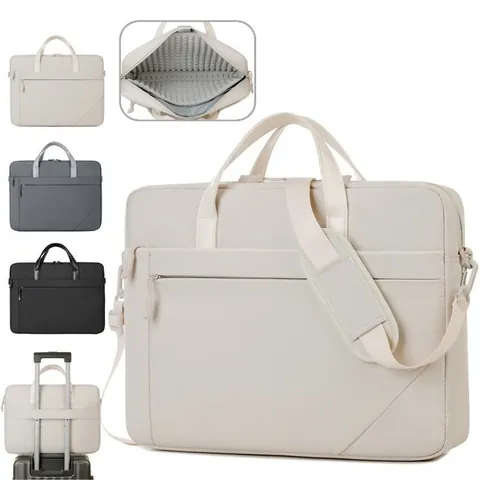 Large Capacity Business Laptop Bag Oxford Fabric Waterproof Briefcase Handheld Shoulder Bag With Trolley Sleeve For Men