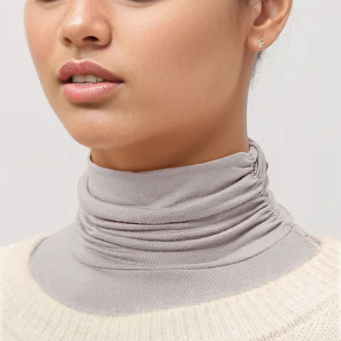 Women Knitted Mock Neck False Collar Autumn Winter Solid Color Polyester Dickey Collar Warm Neck Guard Inner Base Layer