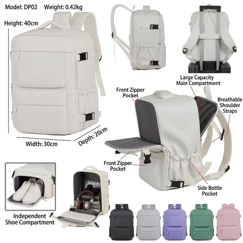 Zaino Porta PC Grande Capacità Borsa Viaggio Business Oxford Impermeabile Unisex Scomparto Scarpe Zaino Traspirante