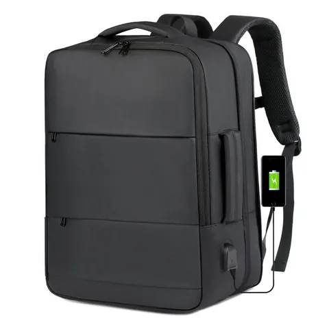 Heren Uitbreidbare Zakelijke Rugzak Waterdichte Oxford Doek Laptoptas USB Oplaadpoort Reis Woon-werkverkeer Schooltas