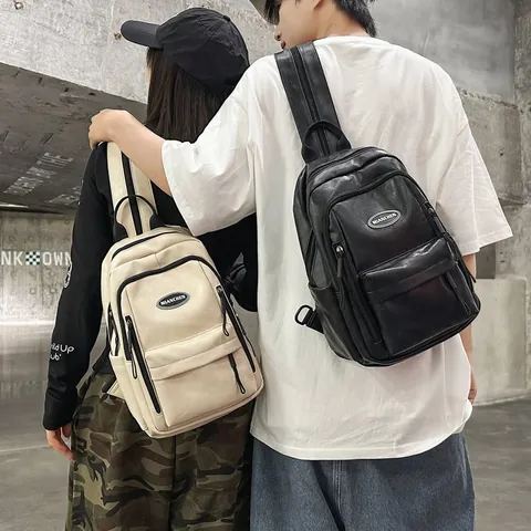 Minimalist Nylon School Backpack for Girls Ins Style Solid Color Large Capacity Travel Bag University Student Casual Daypack