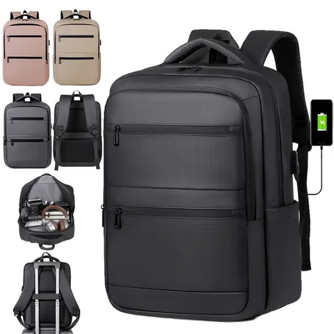 Mochila Oxford Impermeable para Hombre Business Elite Puerto de Carga USB Bolsa para Portátil Daypack de Viaje Minimalista Multifuncional