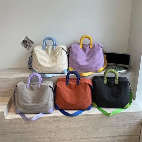 Borsa da Viaggio in Nylon Poliestere Espandibile di Grande Capacità Borsa Sportiva Impermeabile per Weekend Uomo Donna Borsa Bagaglio alla Moda