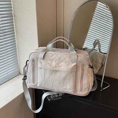 Large Capacity Expandable Travel Duffel Bag For Men Women Lightweight Nylon Gym Bag With Independent Shoe Compartment Dry Wet Separation Weekend Bag