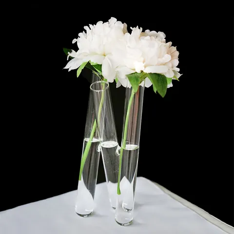 Kreative Glas Reagenzglas Vase Verbunden Transparent Blume Pflanzer Behälter Tisch Geometrische Pflanze Knospenvase Für Haus Büro Dekor