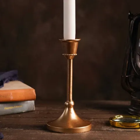 Vintage Metal Candle Holder Electroplated Iron Candlestick For Wedding Dining Table Decor Gold Silver Retro Taper Candle Stand Ornament