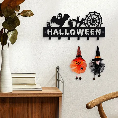 Minimalist Iron Key Holder For Wall Decorative Black Metal Row Hooks Entryway Coat Rack Shelf Over Door Organizer Storage Hanger