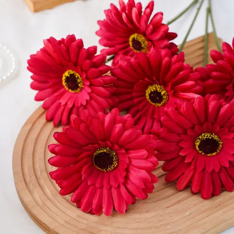 Künstliche Gänseblümchen Gerbera Blumen Seide Kunststoff Pflanzenstiele Für Haus Garten Hochzeit Party Desktop Tisch Blumengesteck Dekoration