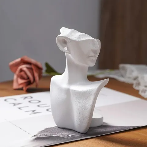 Statua in Resina Astratta del Viso Moderna Minimalista Scultura Creativa di Profilo per Arredamento Casa Ufficio Mobile TV Ornamento d'Arte