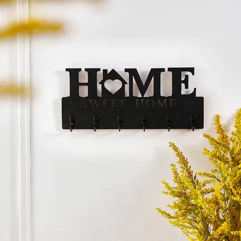 Kreative Holz Metall Home Brief Zeichen Wand Dekorative Haken Sweet Home Graviert Ausgehöhlt Schlüssel Aufhänger Handtuch Lagerregal