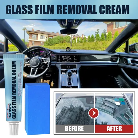 Crema de Eliminación de Película de Aceite de Vidrio de Automóvil Pasta de Descontaminación de Parabrisas de Ventana de Automóvil Agente de Limpieza Pasta de Cuidado de Restauración Con Kit de Esponja
