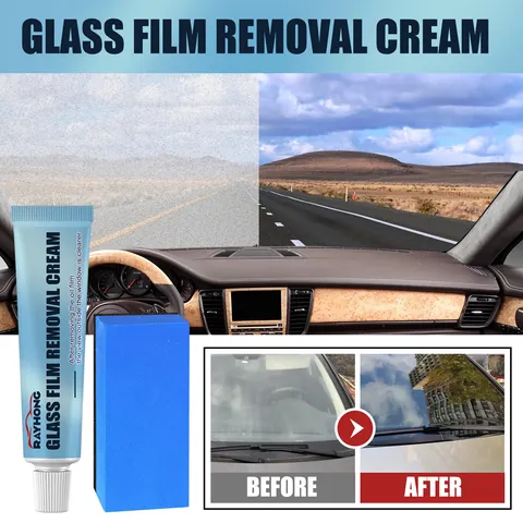 Crema de Eliminación de Película de Aceite de Vidrio de Automóvil Pasta de Descontaminación de Parabrisas de Ventana de Automóvil Agente de Limpieza Pasta de Cuidado de Restauración Con Kit de Esponja