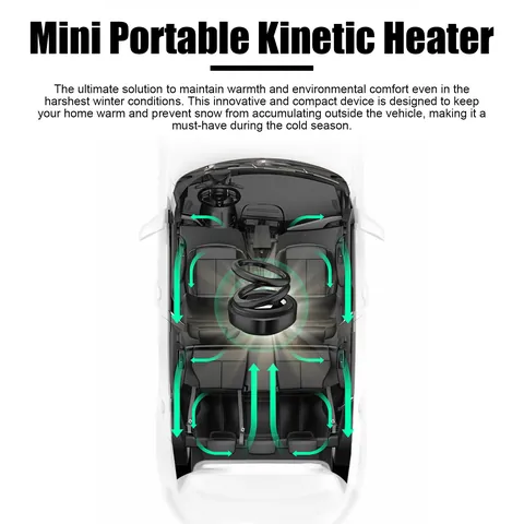 Rayhong Portable Kinetic Heater Solar Powered Car Interior Accessory Mini Vibration De-icer Air Purifier For Vehicle Home Office