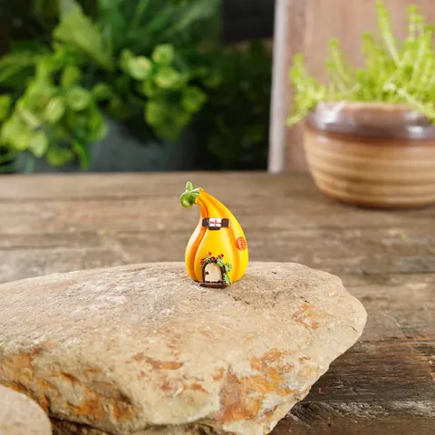 Miniatura Casa de Calabaza Adorno de Resina Jardín de Hadas Micro Paisaje Figura para Maceta Decoración de Pecera