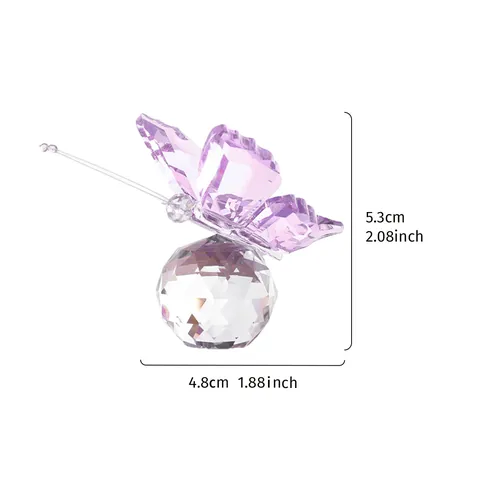 Figura de Mariposa de Cristal Facetado Adorno de Escritorio Moderno Estatua de Animal Multicolor Decoración para Hogar Oficina Regalo