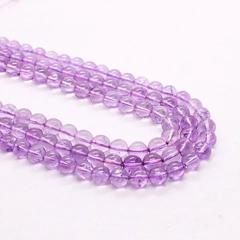 Natural Lavender Purple Amethyst Beads Round Loose Stone Beads For DIY Jewelry Making Accessories Bracelet Necklace Handmade Beads