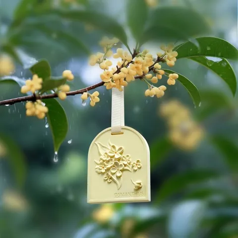 Osmanthus Gypsum Scented Piece Hanging Car Air Freshener Elegant Floral Relief Natural Plaster Tablet Car Home Wardrobe Decor