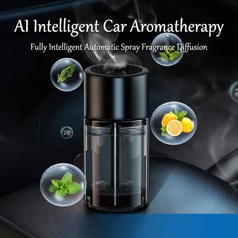 Intelligenter Auto Duftdiffusor Ultraschall Zerstäubung Lufterfrischer Glas Legierung Aromatherapie Diffusor Für Kfz Getränkehalter Herren Damen