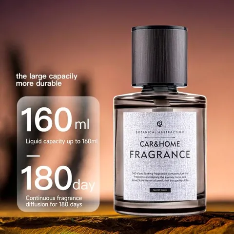Modern Glass Car And Home Fragrance Diffuser Minimalist Essential Oil Liquid Aroma Ornament With Wood Grain Textured Lid