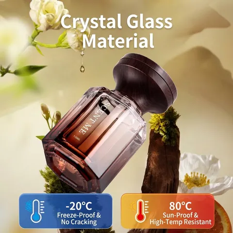 Luxus Glas Auto Aromatherapie Diffusor Ornament Mit Holzdeckel Langanhaltender Natürlicher Duft Lufterfrischer Für Fahrzeug Haus Dekoration