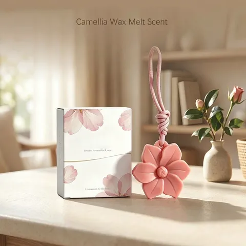 Camellia Scented Wax Melt Tablet Hanging Wardrobe Air Freshener Home Decor Flower Solid Soy Wax Closet Deodorizer Gift