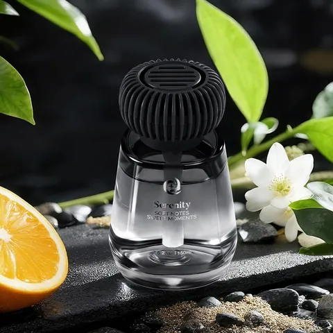 Serenity Gradient Glass Car Air Freshener Modern Grated Cap Diffuser Auto Interior Ornament Long Lasting Fragrance Scented Decor