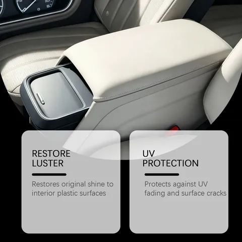 Car Interior Trim Plastic Restorer Paste Automotive Leather Renovating Care Kit With Cleaning Sponge Polish Restoring Wax