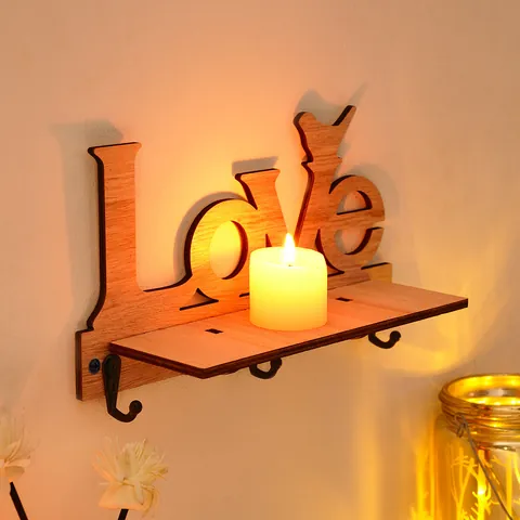 Creative Wooden LOVE Bird Wall Mounted Hook Rack Towel Coat Hanger Key Holder Storage Shelf Home Decor