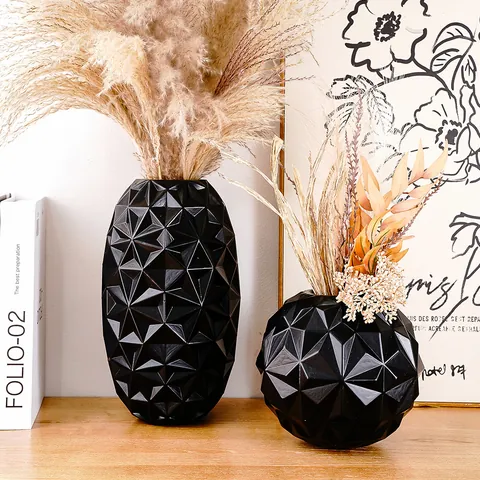 Moderne Nordische Hars Vaas Geometrische Ananas Facetten Bloempot Decoratieve Tafel Desktop Ornament Voor Droogbloemen Thuis Kantoor