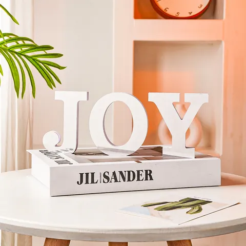 Modern Mirror Finish JOY Alphabet Desk Ornament PVC Gold Silver Letters For Home Office Living Room Table Decoration