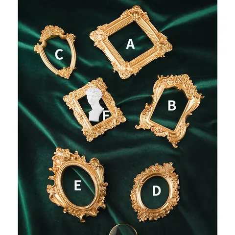 Europese Vintage Barok Reliëf Decoratieve Lijst Hars Fotografie Prop Noordse Ins Stijl Mini Sieraden Display Fotolijst