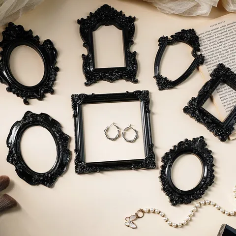 Europese Vintage Barok Reliëf Decoratieve Lijst Hars Fotografie Prop Noordse Ins Stijl Mini Sieraden Display Fotolijst