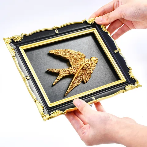 Retro Black Gold Resin Photo Frame DIY Wall Decoration European Baroque Style Relief Butterfly Leopard Lizard Swallow Wall Ornament