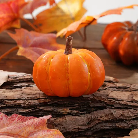 Zucca Artificiale Mini in Schiuma Realistica Dipinta Ornamento per Halloween Ringraziamento Autunno Raccolto Decorazione Casa Fotografia