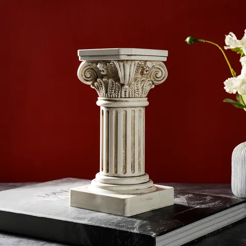 Utilería de Fotografía de Columna Romana Retro Europea Base de Exhibición de Joyas de Resina Escultura Decoración del Hogar
