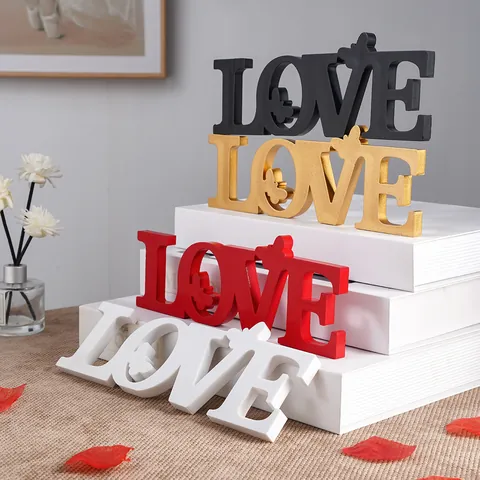Ins Style Romantic Wedding Butterfly Love Hollow Letters PVC Table Ornament Standing Letter Sign For Birthday Anniversary Party Home Tabletop Desktop Decoration