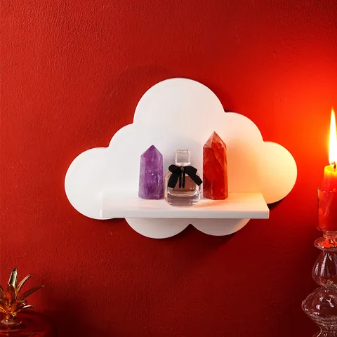 Weiße PVC Wolkenform Schweberegal Wandmontiertes Lagerregal Modern Minimalistische Dekoration Ausstellungsregal Für Wohnzimmer Kinderzimmer