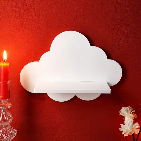 Weiße PVC Wolkenform Schweberegal Wandmontiertes Lagerregal Modern Minimalistische Dekoration Ausstellungsregal Für Wohnzimmer Kinderzimmer