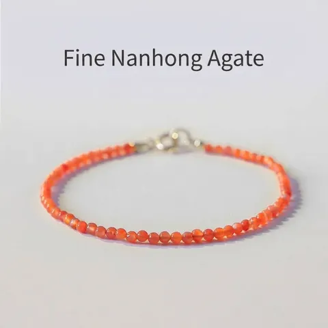 3mm Natural Southern Red Agate Bracelet For Women Minimalist Tiny Gemstone Beads Handmade Thin Bracelet Jewelry Gift
