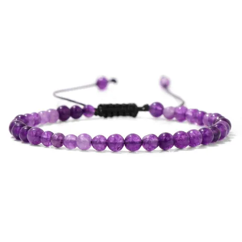 Natural Stone Braided Bracelet Adjustable Handmade Yoga Beaded Hand Chain Bohemian Jewelry For Women Men Gift